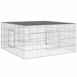 vidaXL Conigliera 110x110x55 cm Ferro Zincato - Vista aggiuntiva 2