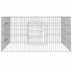vidaXL Conigliera 110x110x55 cm Ferro Zincato - Vista aggiuntiva 3