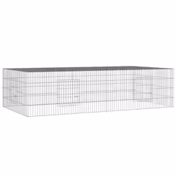vidaXL Conigliera con 2 Pannelli 220x110x55 cm Ferro Zincato - Vista aggiuntiva 2