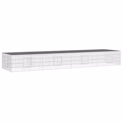 vidaXL Conigliera con 4 Pannelli 433x109x54 cm Ferro Zincato - Vista aggiuntiva 2