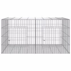 vidaXL Conigliera con 2 Pannelli 110x79x54 cm Ferro Zincato - Vista aggiuntiva 3