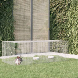 Conigliera con Pannelli in Ferro Zincato Resistente Argento varie dimensioni dimensioni: 163 x 79 x 54 cm