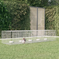 vidaXL Conigliera con 5 Pannelli 273x79x54 cm Ferro Zincato