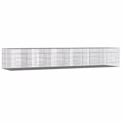vidaXL Conigliera con 6 Pannelli 327x79x54 cm Ferro Zincato - Vista aggiuntiva 2