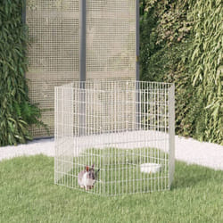 vidaXL Recinto per Animali Ruspante 6 Pannelli 54x80 cm Ferro Zincato