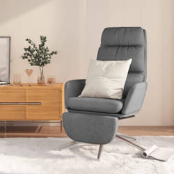 Vidaxl - Poltrona Relax con Poggiapiedi Grigio Chiaro in Tessuto 45160