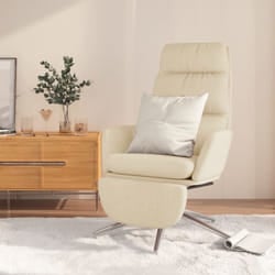 Vidaxl - Poltrona Relax, Poltrona Lounge con Poggiapiedi Crema in Tessuto