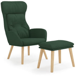 Vidaxl - Poltrona Relax con Poggiapiedi Verde Scuro in Tessuto 213971