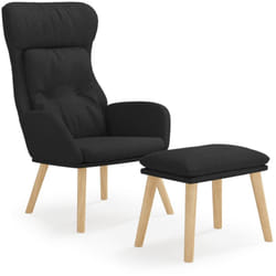 Vidaxl - Poltrona Relax con Poggiapiedi Nera in Tessuto 513463