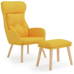 Vidaxl - Poltrona Relax con Poggiapiedi Giallo Senape in Tessuto 281217