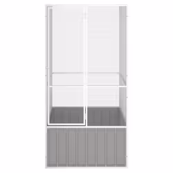 Gabbia per Uccelli Grigia 111x107x211,5 cm Acciaio Zincatocod mxl 103500 - Vista aggiuntiva 3