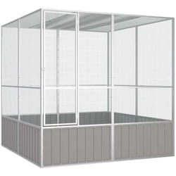 Vidaxl - Gabbia per Uccelli Grigia 213,5x217,5x211,5 cm Acciaio Zincato