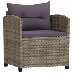 vidaXL Set Divani da Giardino 7 pz con Cuscini in Polyrattan Grigio - Vista aggiuntiva 3