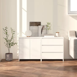 Vidaxl - Credenza dal design moderno con 3 cassetti e 2 ante disponibili vari colori colore : Bianco