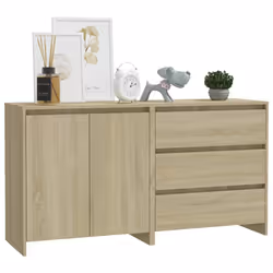 vidaXL Credenze 2 pz Rovere Sonoma in Legno Multistrato - Vista aggiuntiva 3