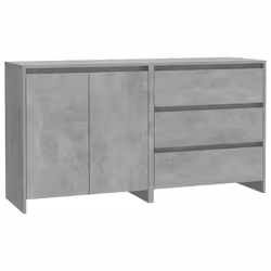 vidaXL Credenze 2 pz Grigio Cemento in Legno Multistrato - Vista aggiuntiva 2