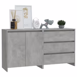 vidaXL Credenze 2 pz Grigio Cemento in Legno Multistrato - Vista aggiuntiva 3