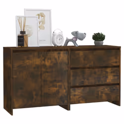 vidaXL Credenze 2 pz Rovere Fumo in Legno Multistrato - Vista aggiuntiva 3