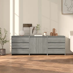 vidaXL Credenze 3 pz Grigio Sonoma in Legno Multistrato