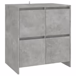 vidaXL Credenze 2 pz Grigio Cemento in Legno Multistrato - Vista aggiuntiva 3