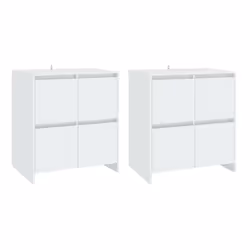 vidaXL Credenze 2 pz Bianche 70x41x75 cm in Legno Multistrato - Vista aggiuntiva 2