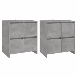 vidaXL Credenze 2 pz Grigio Cemento 70x41x75 cm in Legno Multistrato - Vista aggiuntiva 2