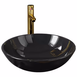 vidaXL Lavandino Bagno con Rubinetto e Piletta in Vetro Temperato Nero - Vista aggiuntiva 2