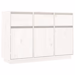 vidaXL Credenza Bianca 110x34x75 cm in Legno Massello di Pino - Vista aggiuntiva 2