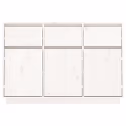 vidaXL Credenza Bianca 110x34x75 cm in Legno Massello di Pino - Vista aggiuntiva 3