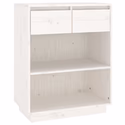 vidaXL Mobile Consolle Bianco 60x34x75 cm in Legno Massello di Pino - Vista aggiuntiva 2