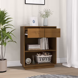 vidaXL Mobile Consolle Ambrato 60x34x75 cm in Legno Massello di Pino - Vista aggiuntiva 3