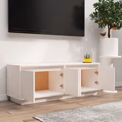 vidaXL Mobile Porta TV Bianco 110x34x40 cm in Legno Massello di Pino - Vista aggiuntiva 3