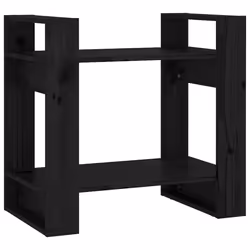 vidaXL Libreria/Divisorio Nero 60x35x57 cm in Legno Massello di Pino - Vista aggiuntiva 2