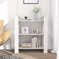 vidaXL Libreria/Divisorio Bianco 80x35x91 cm in Legno Massello di Pino - Vista aggiuntiva 3