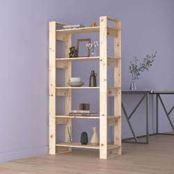 Libreria/Divisorio in legno con 5 ripiani 80x35x160 cm vari colori colore : Marrone Chiaro