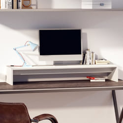 Supporto per Monitor Bianco 100x27x15 cm Legno Massello di Pino Vidaxl 66480