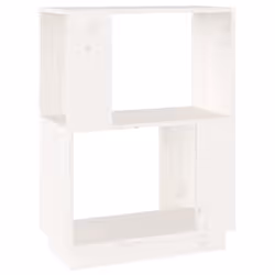 vidaXL Libreria/Divisorio Bianco 51x25x70 cm in Legno Massello di Pino - Vista aggiuntiva 2