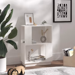 vidaXL Libreria/Divisorio Bianco 51x25x70 cm in Legno Massello di Pino - Vista aggiuntiva 3