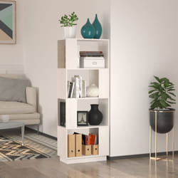 vidaXL Libreria/Divisorio Bianco 51x25x132 cm Legno Massello di Pino