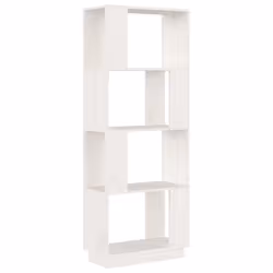 vidaXL Libreria/Divisorio Bianco 51x25x132 cm Legno Massello di Pino - Vista aggiuntiva 2