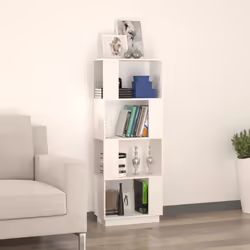 vidaXL Libreria/Divisorio Bianco 51x25x132 cm Legno Massello di Pino - Vista aggiuntiva 3