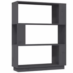 vidaXL Libreria/Divisorio Grigio 80x25x101 cm Legno Massello di Pino - Vista aggiuntiva 2