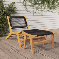 VidaXL 319155 sedia da esterno Terrazzo Poliestere, Teak