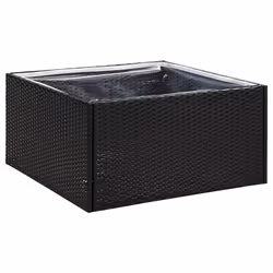vidaXL Fioriera da Giardino Nero 80x80x40 cm in Polyrattan - Vista aggiuntiva 2