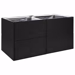 vidaXL Fioriera da Giardino Nero 157x80x80 cm in Polyrattan - Vista aggiuntiva 2