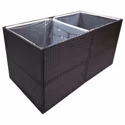 vidaXL Fioriera da Giardino Nero 157x80x80 cm in Polyrattan - Vista aggiuntiva 3