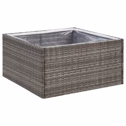 vidaXL Fioriera da Giardino Grigia 80x80x40 cm in Polyrattan - Vista aggiuntiva 2