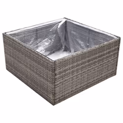 vidaXL Fioriera da Giardino Grigia 80x80x40 cm in Polyrattan - Vista aggiuntiva 3