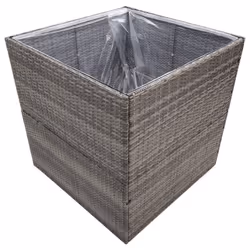 vidaXL Fioriera da Giardino Grigia 80x80x80 cm in Polyrattan - Vista aggiuntiva 3