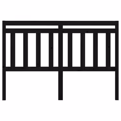 vidaXL Testiera per Letto Nera 126x4x100 cm in Legno Massello di Pino - Vista aggiuntiva 3